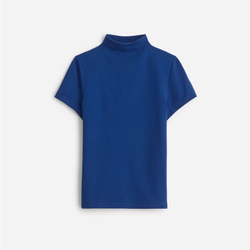 Madewell Cotton Blend Blue Mockneck Tee Women’s XS